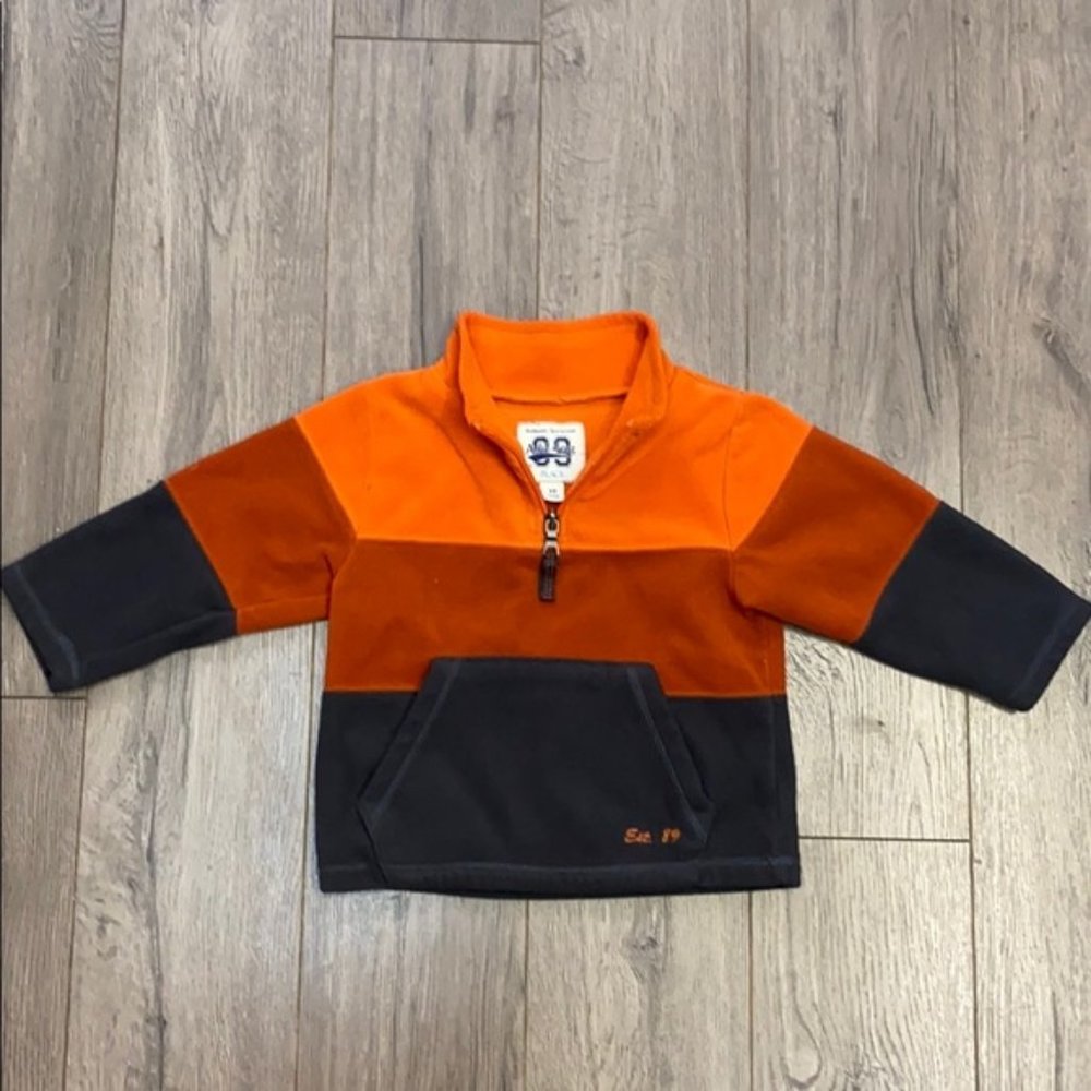 Children's Place Toddler Orange/Gray 1/4 Zip Pullover Fleece